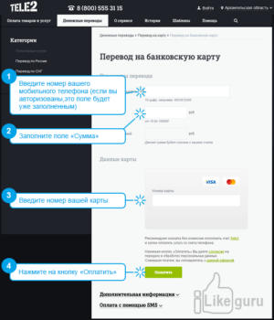 Ввод обязательных данных