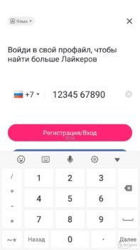 Вводим номер телефона