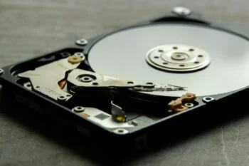 Black and Silver Hard Disk Drive