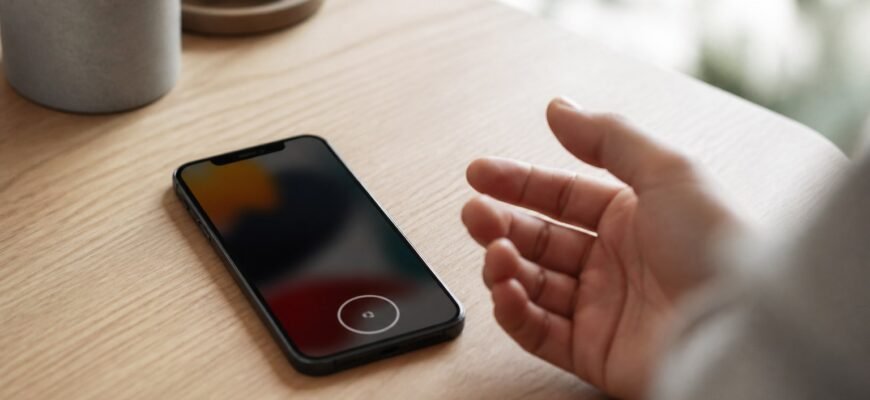 iPhone на столі з екраном блокування